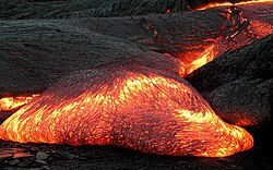 Colada de lava solidificada