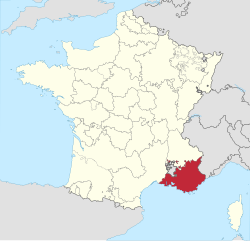 Detalle cartográfico histórico de Provenza
