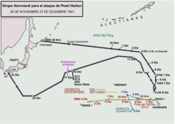 Derrota seguida por la flota japonesa