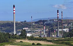 Refinería en La Coruña, España