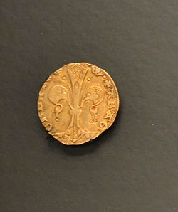 Florín de oro acuñado durante el reinado de Fernando I de Aragón.