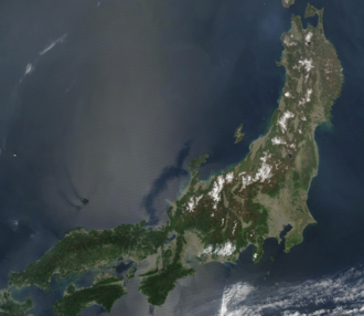 Mapa de localización de Honshu en Japón