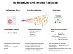 Gráfico de relaciones entre radiactividad y radiación ionizante.