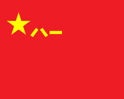 Representación de carteles y símbolos históricos del ejército chino