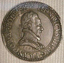 Moneda de plata de Enrique III acuñada en 1577