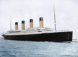 Representación del hundimiento del RMS Titanic en 1912
