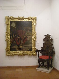 Retrato de Felipe V colgado del revés