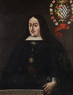Melchor Portocarrero Lasso de la Vega, tercer conde de Monclova y primer propietario histórico vinculado al nombre del lugar.