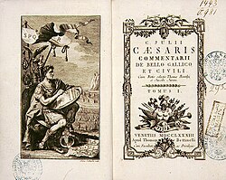 Edición de 1783 de los Comentarios de la Guerra de las Galias escritos por Julio César.