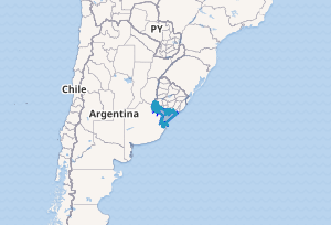 Mapa detallado que muestra la cuenca y límites del Río de la Plata.