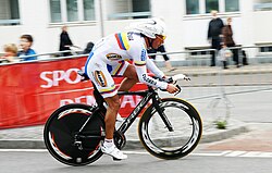 Iván Casas participando en el Campeonato del Mundo de Copenhague en el año 2011.