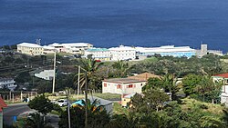Vista general de un paisaje caribeño en Montserrat