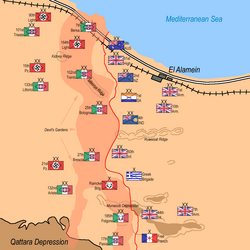 Mapa de operaciones de la segunda batalla de El Alamein