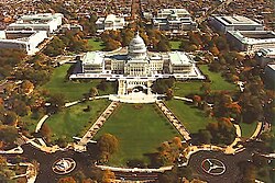 Vista aérea del Capitolio de los Estados Unidos en Washington D. C.