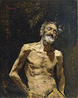 Viejo desnudo al sol, pintura de Mariano Fortuny de 1863