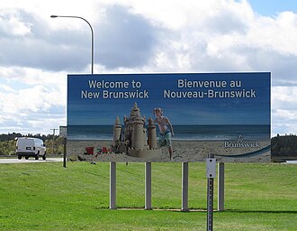 Señalización vial bilingüe en Nuevo Brunswick