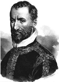 Litografía clásica de Giovanni Pierluigi da Palestrina por Henri-Joseph Hesse de 1828