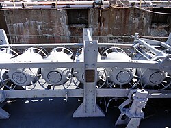 Cargas de profundidad en el USS Cassin Young