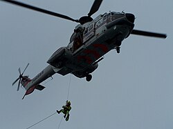Helicóptero de la Guardia Costera en Svalbard
