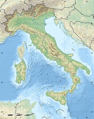 Mapa de localización que muestra la Llanura Padana ubicada en Italia