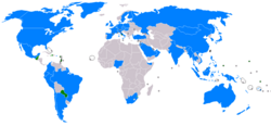 Mapa de las relaciones exteriores de Taiwán