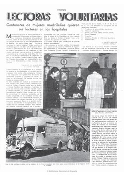Página de la revista Estampa del 29 de agosto de 1936 informando sobre las bibliotecas circulantes en el palacio de los condes de Revillagigedo.