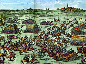 Representación histórica de la Batalla de Sablat, hacia 1630