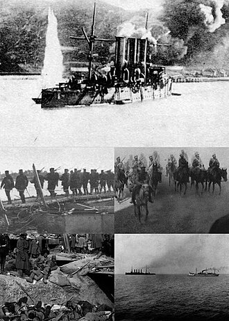 Collage histórico de la Guerra Ruso-Japonesa