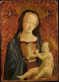 Virgen con el Niño Dios, obra pictórica de Domenico Veneziano.
