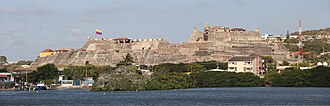 Vista general de las fortificaciones y el conjunto monumental de Cartagena de Indias