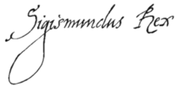 Firma autógrafa de Segismundo III Vasa.
