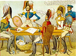 Caricatura contemporánea del congreso de Verona de 1822