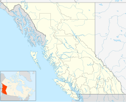 Mapa de la Columbia Británica destacando la ubicación de Whistler