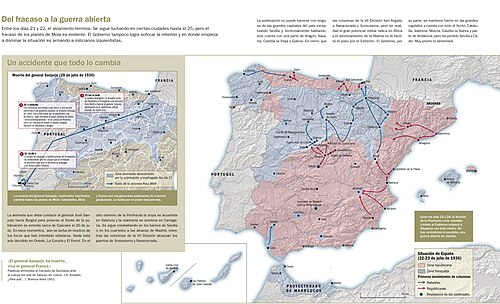 Mapa de la situación tras el fracaso parcial del golpe