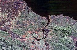Vista satelital de la región de Taipéi