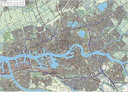 Mapa topográfico de Róterdam