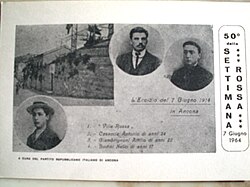 Cartulina conmemorativa de la Semana Roja