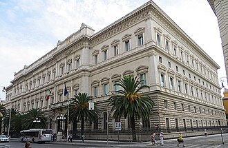 Detalle arquitectónico del Palazzo Koch en Roma