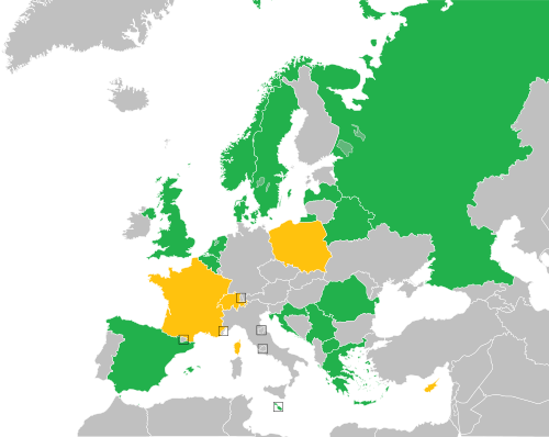 Mapa de países participantes en el Festival de Eurovisión Infantil 2005