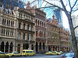 Edificios victorianos preservados en Collins Street, Melbourne.
