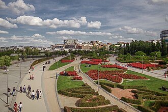 Vista aérea del parque Madrid Río