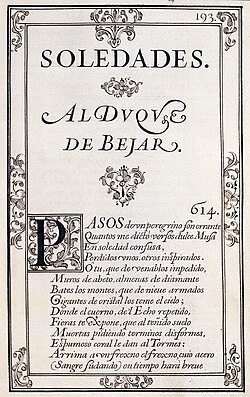 Página inicial de las Soledades en el Manuscrito Chacón