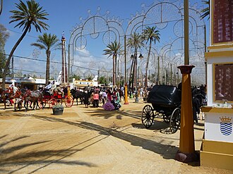 Paseo de coches en la Feria de Jerez