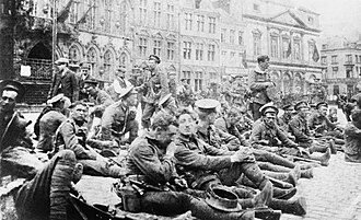 Soldados británicos en Mons, agosto de 1914