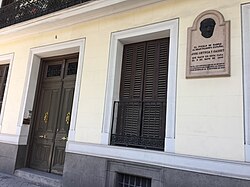 Casa natal de Ortega y Gasset en Madrid, calle Alfonso XII n.º 4