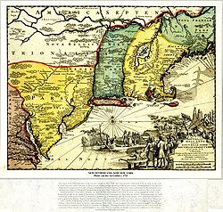 Mapa de Nueva Inglaterra en 1725