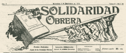 Cabecera e información general del periódico Solidaridad Obrera