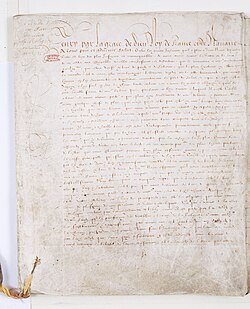Documento histórico del Edicto de Nantes