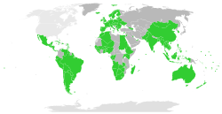 Mapa de estados que ratificaron la Enmienda de Doha