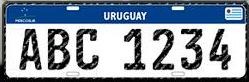 Ejemplo de matrícula del Mercosur en Uruguay desde 2015.